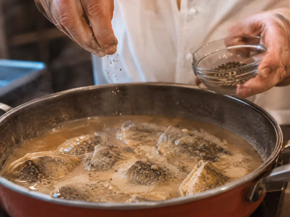 Boreto alla gradese, stufato di pesce povero con aceto bianco e pepe nero 6
