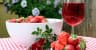 Strawberries with red wine